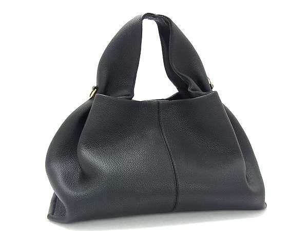 POLENE ポレーヌ ハンドバッグ ヌメロ ヌフ ブラック系 レザー レディース ゴールド金具 美品【本物保証】