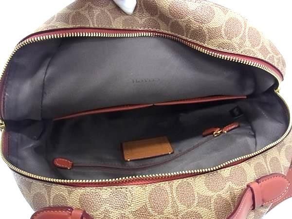 COACH コーチ リュックサック シグネチャー 32754 ブラウン PVC レザー レディース ターンロック ゴールド金具 美品【本物保証】_5