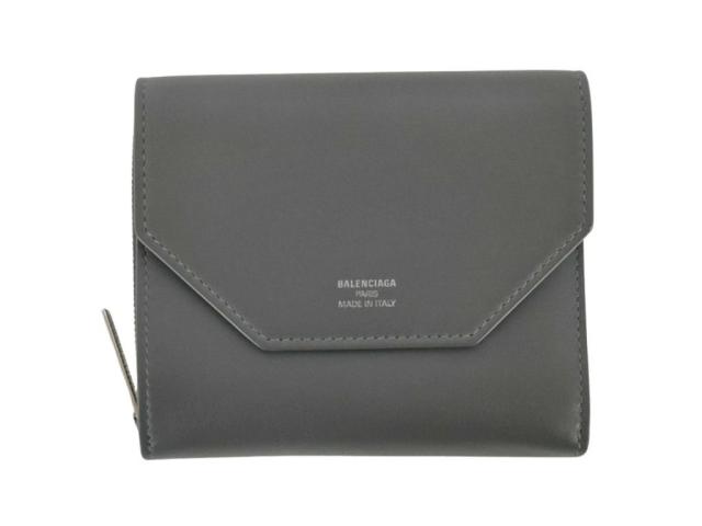 BALENCIAGA バレンシアガ 三つ折り財布 エンベロープ 753762 グレー系 