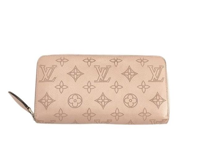LOUIS VUITTON ルイヴィトン 長財布 ジッピーウォレット M82755 ジャスミンピンク系 マヒナ レディース ラウンドファスナー シルバー金具 美品【本物保証】