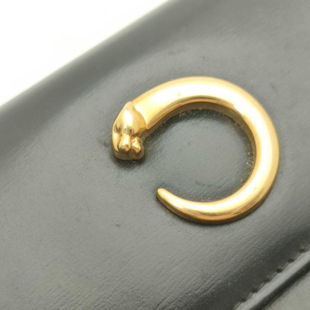 Cartier カルティエ 財布 パンテール ブラック レザー レディース 三つ折り 財布 ゴールド金具【本物保証】_4