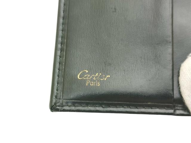 Cartier カルティエ 財布 パンテール ブラック レザー レディース 三つ折り 財布 ゴールド金具【本物保証】_8