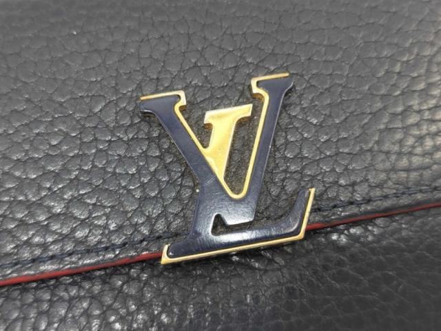 LOUIS VUITTON ルイヴィトン 三つ折り財布 ポルトフォイユ カプシーヌ コンパクト M63741 マリーヌルージュ系 トリヨンレザー レディース ゴールド金具【本物保証】_2