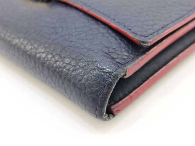LOUIS VUITTON ルイヴィトン 三つ折り財布 ポルトフォイユ カプシーヌ コンパクト M63741 マリーヌルージュ系 トリヨンレザー レディース ゴールド金具【本物保証】_3