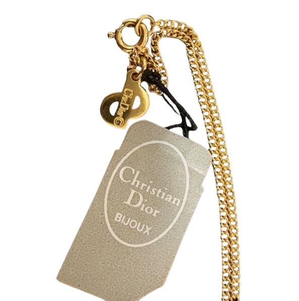 Christian Dior ディオール ネックレス ゴールド系 メタル ラインストーン レディース 超美品【本物保証】_4