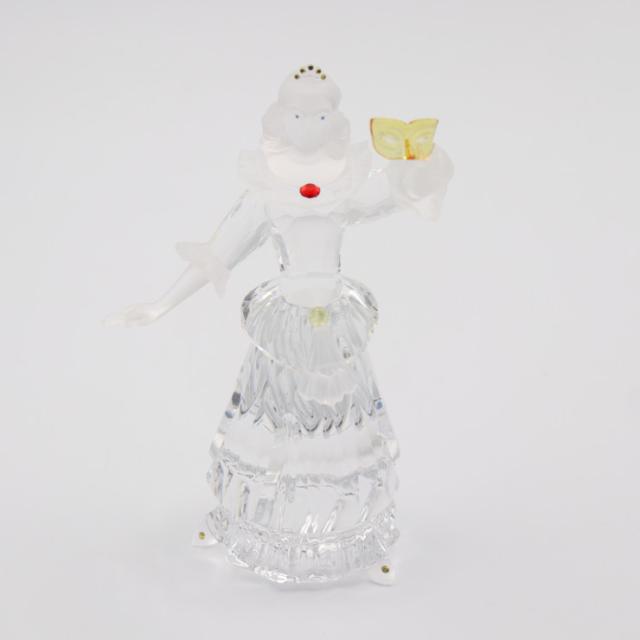 新古未使用展示品 SWAROVSKI スワロフスキー COLUMBINE コロンバイン マスカレード インテリア 242032 クリスタルガラス クリア 赤 黄 2000年 SCS会員限定品 オブジェ フィギュリン 置物【本物保証】