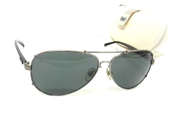 DOLCE＆GABBANA ドルチェ&ガッバーナ サングラス - D&G 6047 シルバー×ブラック レンズ:クリアブラック プラスチック メンズ ティアドロップ 美品【本物保証】