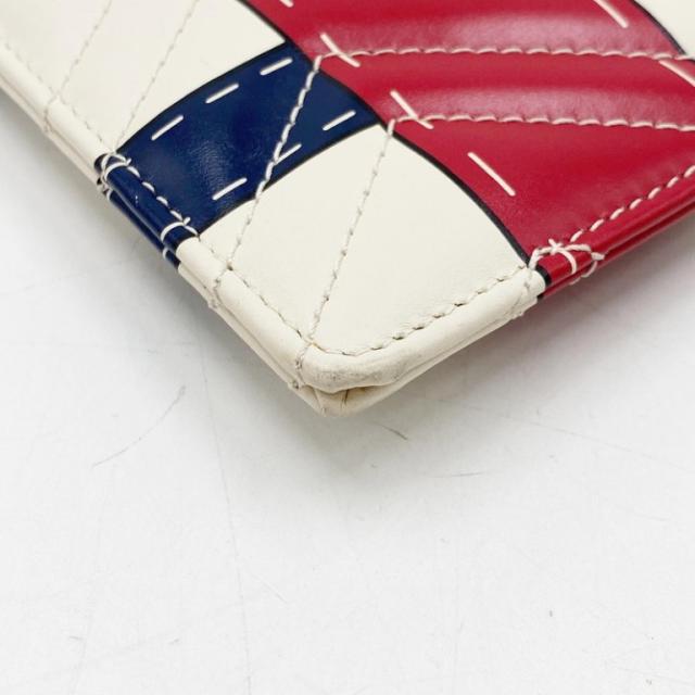 GUCCI グッチ クラッチバッグ GGマーモント 466489 アイボリー レッド ネイビー系 レザー ユニセックス ベルトモチーフ ゴールド金具 美品【本物保証】_3