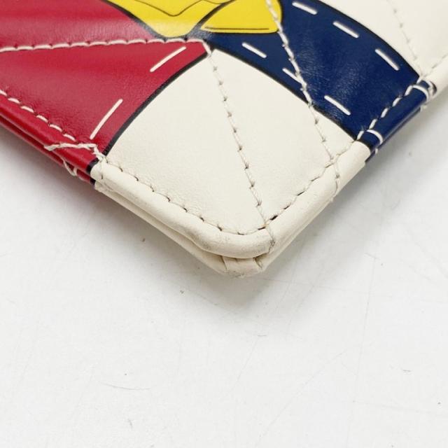 GUCCI グッチ クラッチバッグ GGマーモント 466489 アイボリー レッド ネイビー系 レザー ユニセックス ベルトモチーフ ゴールド金具 美品【本物保証】_4