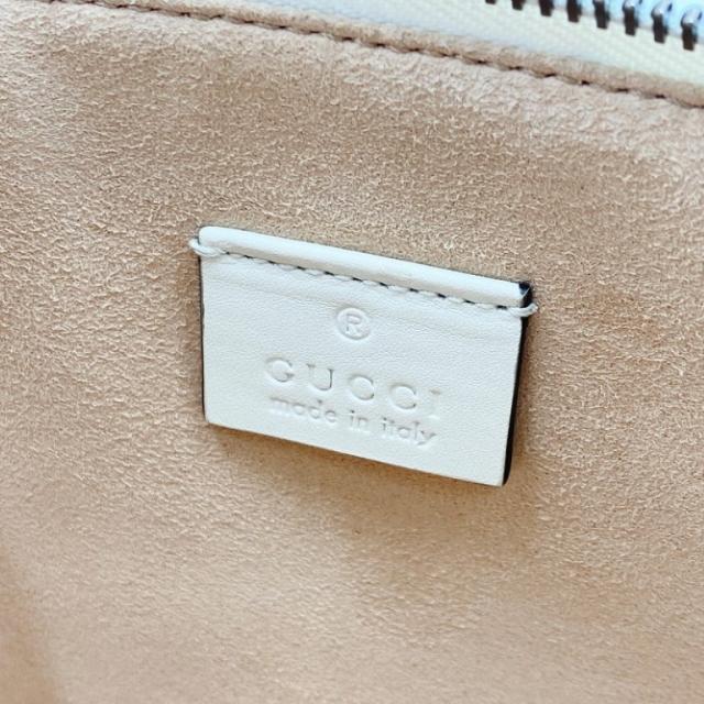 GUCCI グッチ クラッチバッグ GGマーモント 466489 アイボリー レッド ネイビー系 レザー ユニセックス ベルトモチーフ ゴールド金具 美品【本物保証】_7
