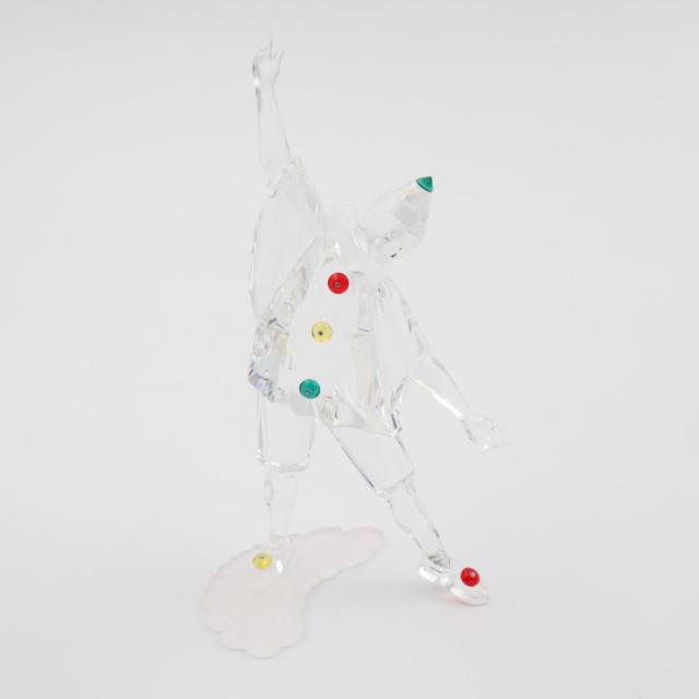 新古未使用展示品 スワロフスキー ピエロ マスカレード 230586 クリスタルガラス クリア レッド イエロー グリーン 1999年 SCS会員限定品 オブジェ フィギュリン 置物【本物保証】