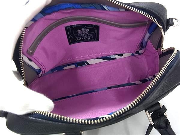ADMJ エーディーエムジェイ ハンドバッグ ネイビー レザー レディース 2WAY シルバー金具 超美品【本物保証】_5