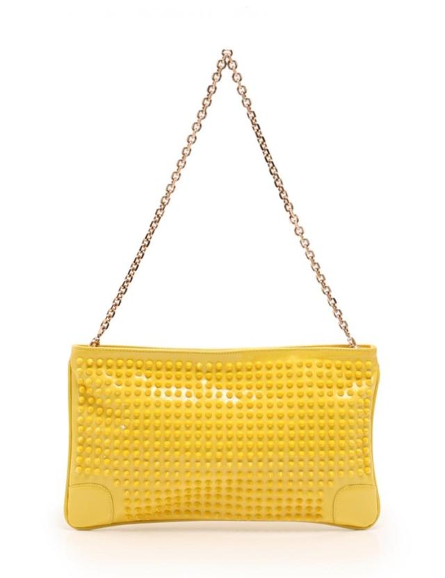 超美品 Christian Louboutin クリスチャンルブタン チェーンショルダーバッグ クラッチバッグ エナメルレザー 黄 本物保証 の通販はau Pay マーケット 3r Boutique