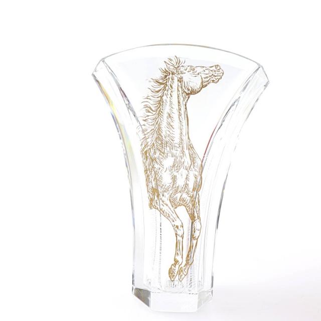 超美品 Baccarat バカラ ギンコベース アポロン - その他雑貨 クリスタル クリア 花瓶 フラワーベース 金彩 インテリア 置物 ホース 馬【本物保証】_1