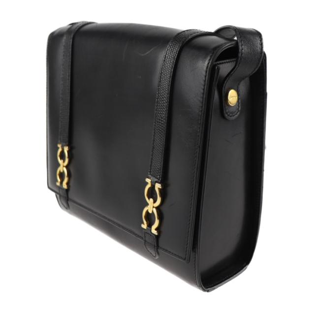 Salvatore Ferragamo サルヴァトーレ フェラガモ ガンチーニ L 21 5191 ショルダーバッグ レザー ブラック【本物保証】_1