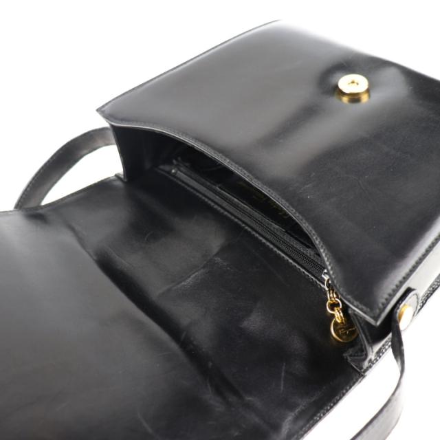 Salvatore Ferragamo サルヴァトーレ フェラガモ ガンチーニ L 21 5191 ショルダーバッグ レザー ブラック【本物保証】_6