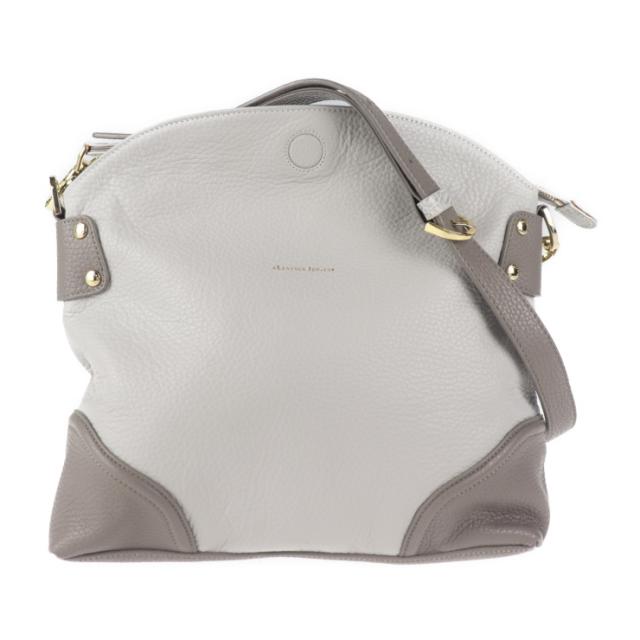 超美品 LEATHER JEWELS レザージュエルズ バッグ - ショルダーバッグ レザー グレー系 クロスボディ【本物保証】