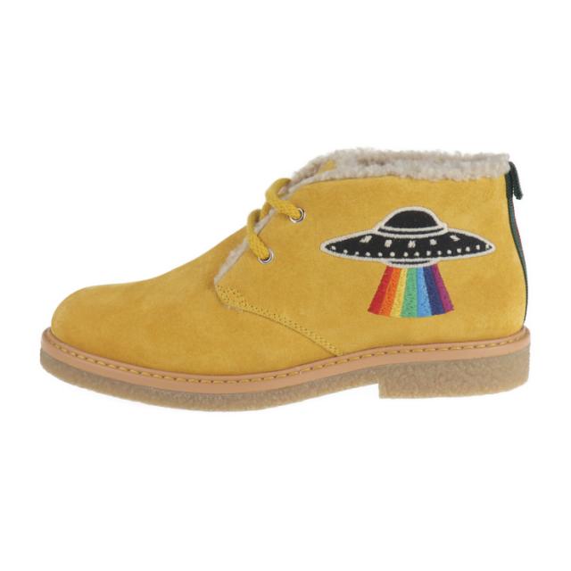 新品未使用展示品 GUCCI グッチ アングリーキャット UFO 483457 ブーツ 表記サイズ 31 スウェード マスタード イエロー系 参考サイズ 19.9cm スエード【本物保証】_1