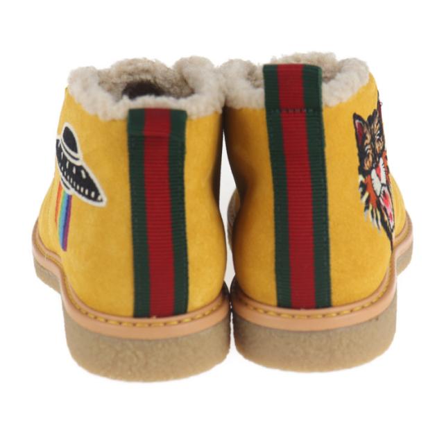 新品未使用展示品 GUCCI グッチ アングリーキャット UFO 483457 ブーツ 表記サイズ 31 スウェード マスタード イエロー系 参考サイズ 19.9cm スエード【本物保証】_4