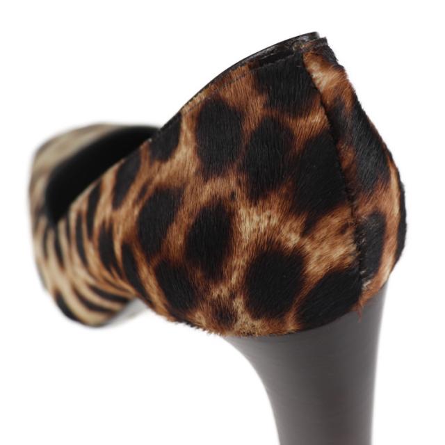 DOLCE&GABBANA ドルチェアンドガッバーナ パンプス - パンプス 表記サイズ 37 ハラコ ブラウン系 ヒョウ柄 レオパード柄 アニマル柄 参考サイズ24cm チャンキーヒール【本物保証】 DOLCE&GABBANA ドルチェアンドガッバーナ パンプス - パンプス 表記