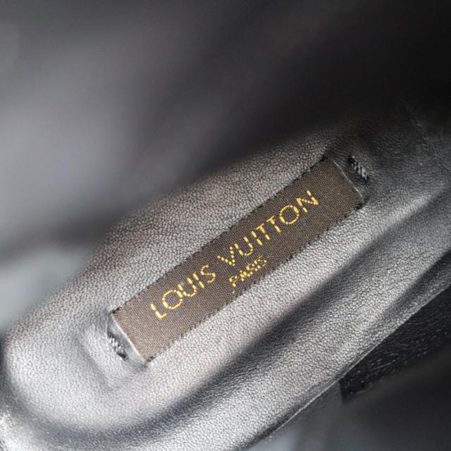 超美品 LOUIS VUITTON ルイ ヴィトン シューズ - ブーツ 表記サイズ 34 デニム ネイビー ハーフブーツ レオパード 豹柄 参考サイズ 21.5cm ビトン ベルト【本物保証】