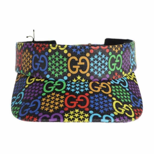 新品未使用展示品 Gucci グッチ Gg サイケデリック バイザー サンバイザー Ggスプリームキャンバス ブラック マルチカラー 表記サの通販はau Pay マーケット 3r Boutique