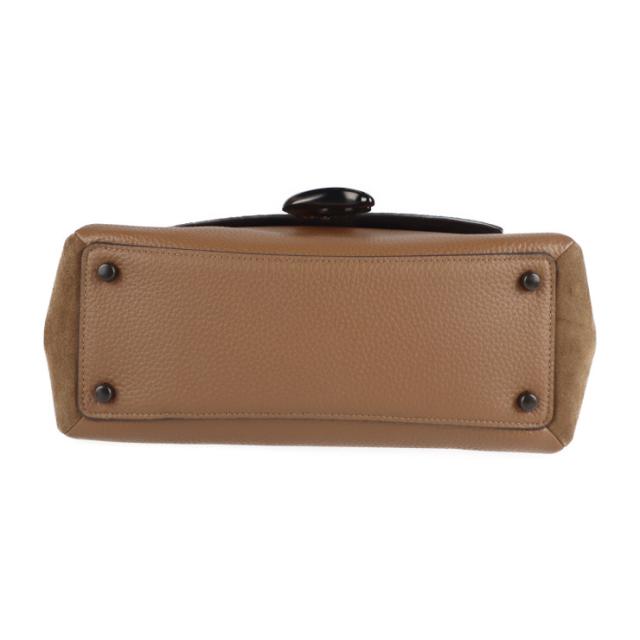 新品未使用展示品 COACH コーチ ブティックライン 4612 ハンドバッグ レザー スウェード パイソン ブラウン 2WAY ショルダー フラップ【本物保証】_3