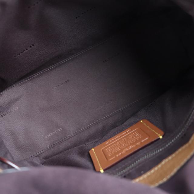 新品未使用展示品 COACH コーチ ブティックライン 4612 ハンドバッグ レザー スウェード パイソン ブラウン 2WAY ショルダー フラップ【本物保証】_8