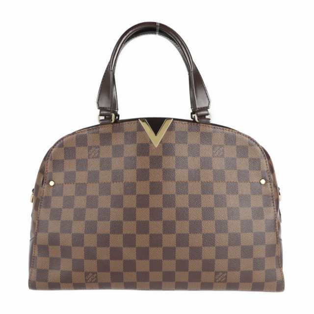 LOUIS VUITTON ルイ ヴィトン ケンジントン ボーリング ダミエ N41505 ハンドバッグ PVC レザー エベヌ ブラウン ビトン【本物保証】