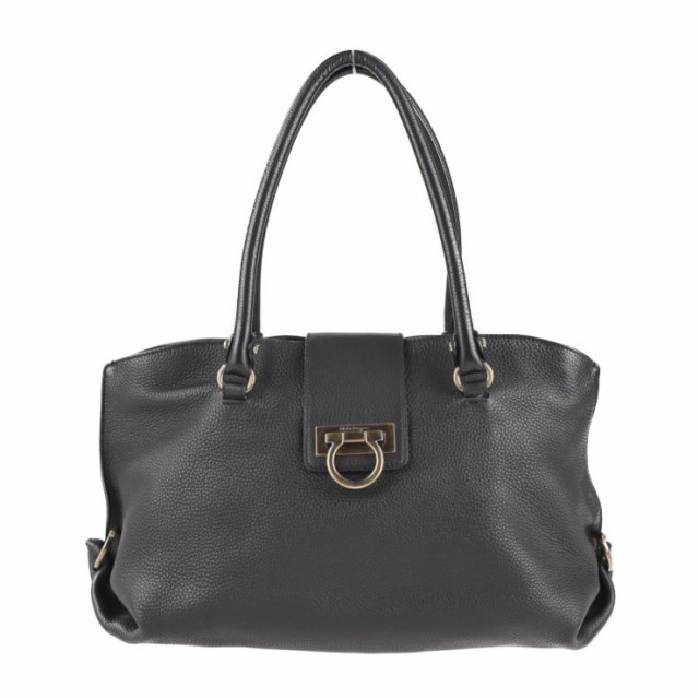 Salvatore Ferragamo サルヴァトーレ フェラガモ ガンチーニ AU21 B182 トートバッグ レザー ブラック ミニボストンバッグ【本物保証】の通販は