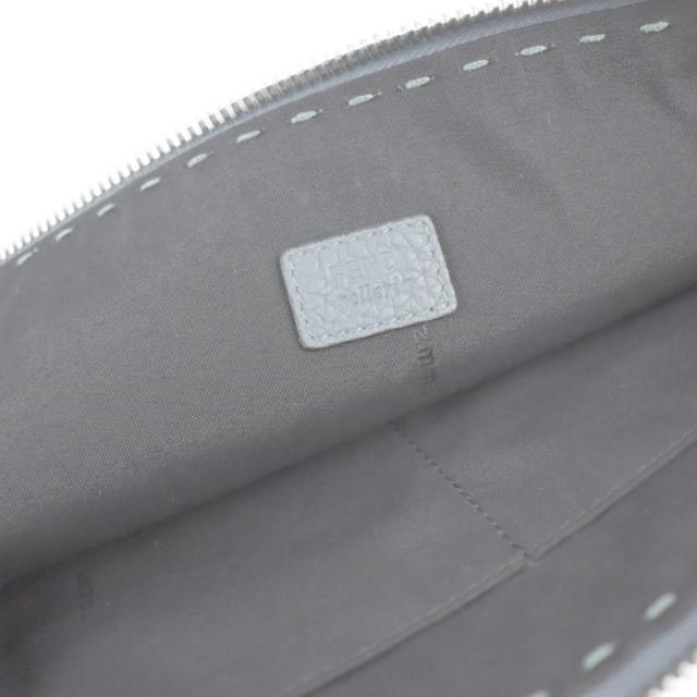 美品 FENDI フェンディ セレリア 7M0225 クラッチバッグ レザー ブルーグレー セカンドバッグ ハンドバッグ【本物保証】_8