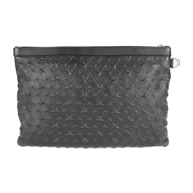 美品 JIMMY CHOO ジミーチュウ デレク DEREK DEREK EMG セカンドバッグ レザー ブラック スタースタッズ エンボス【本物保証】_2