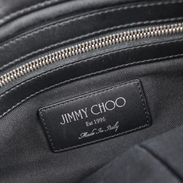 美品 JIMMY CHOO ジミーチュウ デレク DEREK DEREK EMG セカンドバッグ レザー ブラック スタースタッズ エンボス【本物保証】_8