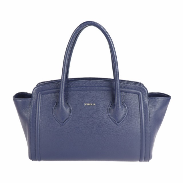 美品 Furla フルラ COLLEGE カレッジ - トートバッグ レザー ネイビー ハンドバッグ【本物保証】