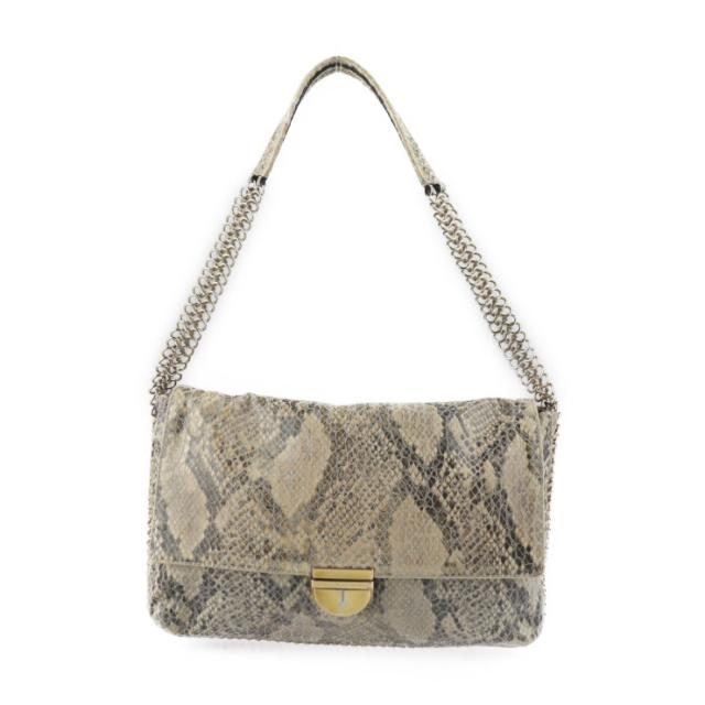 Stella McCartney ステラマッカートニー バッグ 326237 W9362 ショルダーバッグ パイソン型押しレザー ベージュ系 チェーン ワンショルダー フラップ【本物保証】の通販は
