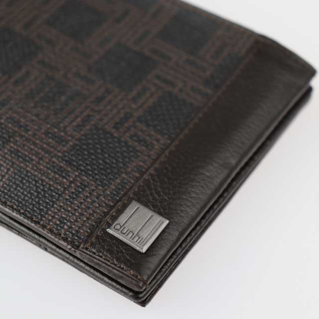 超美品 Dunhill ダンヒル 札入れ D-EIGHT ディーエイト OH1240 二つ折り財布 PVC レザー ダークブラウン系【本物保証】