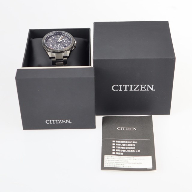 シチズン CITIZEN F900-T023525/CC9075-52E アテッサ エコドライブ サテライトウェーブ ソーラー電波 メンズ 良品 箱・保証書付き_774740