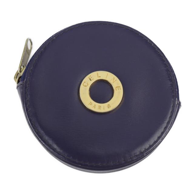 【極美品】CELINE カーフレザー ハーフムーンコインケース ゴールドロゴ金具 極美品】CELINE カーフレザー ハーフムーンコインケース