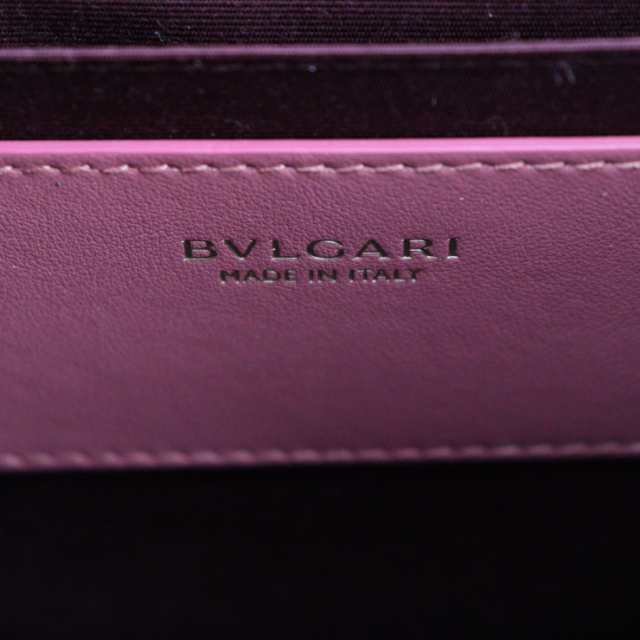 美品 BVLGARI ブルガリ ロゴ トート スモール 291221 ハンドバッグ カーフレザー ピンク系 2WAY ショルダーバッグ【本物保証】