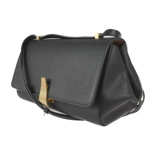 美品 BOTTEGAVENETA ボッテガヴェネタ ANGLE アングル パルメラート 576143 ショルダーバッグ カーフレザー ブラック クロスボディ【本物保証】_1