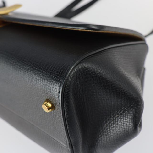 美品 BOTTEGAVENETA ボッテガヴェネタ ANGLE アングル パルメラート 576143 ショルダーバッグ カーフレザー ブラック クロスボディ【本物保証】_4