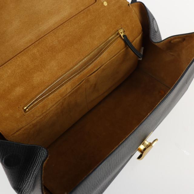 美品 BOTTEGAVENETA ボッテガヴェネタ ANGLE アングル パルメラート 576143 ショルダーバッグ カーフレザー ブラック クロスボディ【本物保証】_8