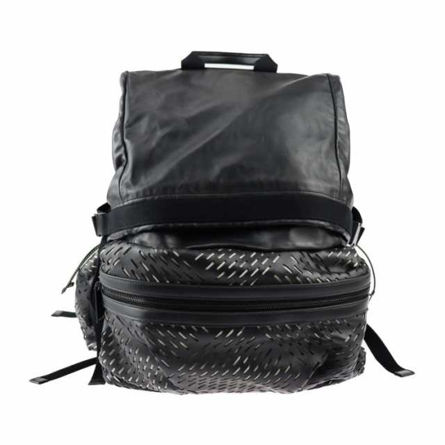 美品 BOTTEGAVENETA ボッテガヴェネタ PERFORATED BACKPACK 580351 リュック・デイパック カーフレザー ブラック パンチング【本物保証】