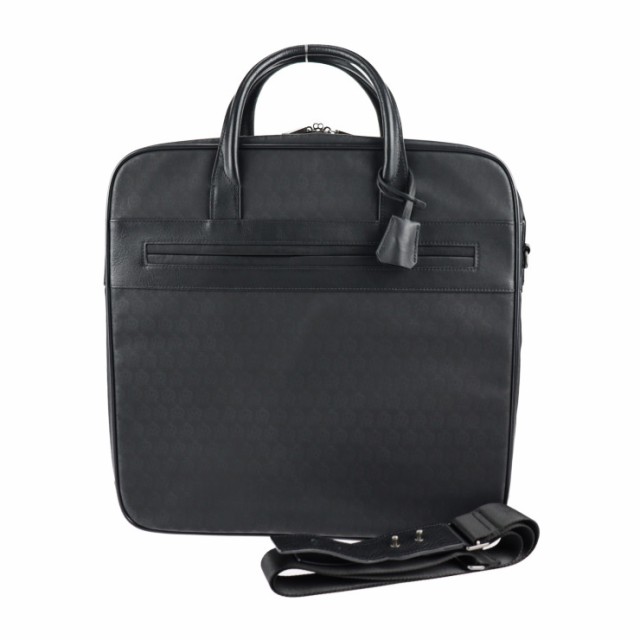 超美品 Dunhill ダンヒル 24 HOURS BAG WINDSOR ウィンザー L3K725A ビジネスバッグ PVC レザー ブラック 2WAY ショルダーバッグ【本物保