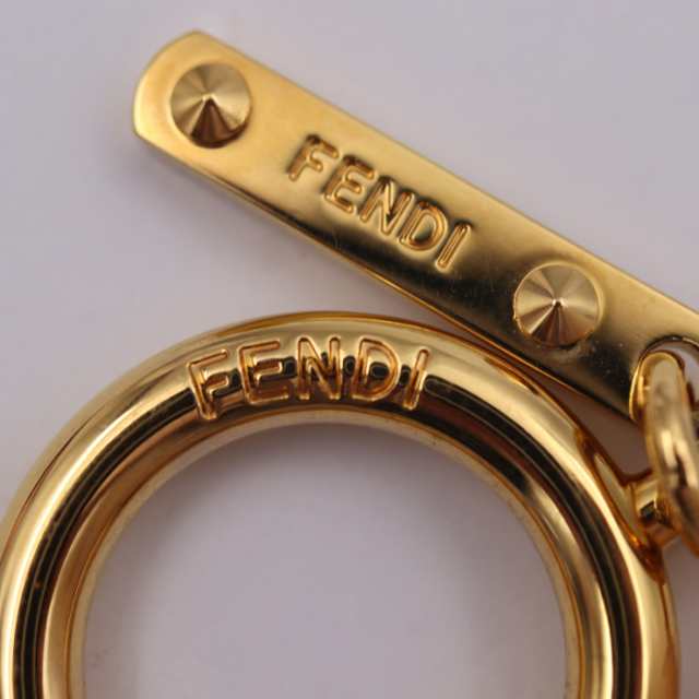 FENDI フェンディ  モンスター バッグバグズ キーホルダー 7AR688   ファー メタル レザー ピンク系 ゴールド金具  バグズアイ キーリング バッグチャーム 【本物保証】