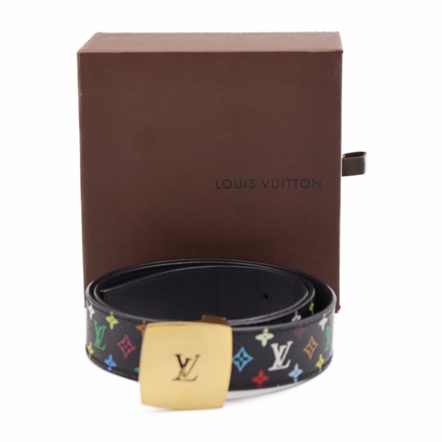 LOUIS VUITTON サンチュール LVカット ベルト マルチカラー ノワール