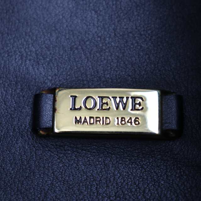 LOEWE ロエベ アントン ショルダーバッグ レザー ブラック クロス