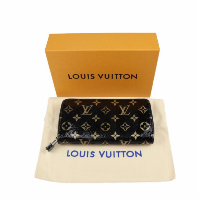 超美品 LOUIS VUITTON ルイ ヴィトン ジッピー ウォレット モノグラム 長財布 パイソン ブラック ゴールド ラウンドファスナー エキゾチ