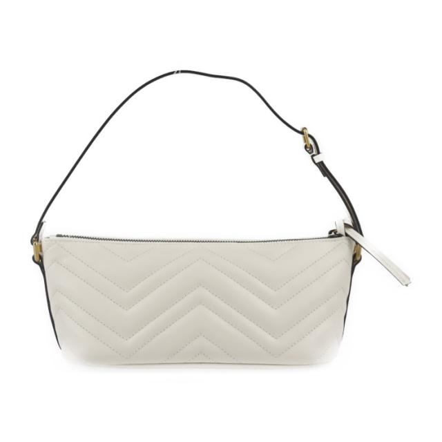 新品未使用展示品 GUCCI グッチ GGマーモント 739166 ショルダーバッグ レザー ホワイト系 アイボリー キルティング ハンドバッグ【本物保証】_2