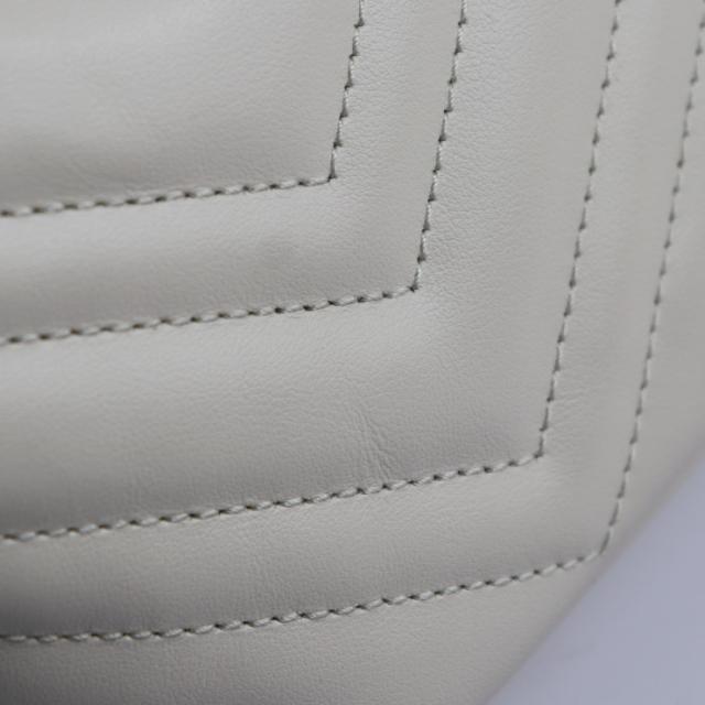 新品未使用展示品 GUCCI グッチ GGマーモント 739166 ショルダーバッグ レザー ホワイト系 アイボリー キルティング ハンドバッグ【本物保証】_5